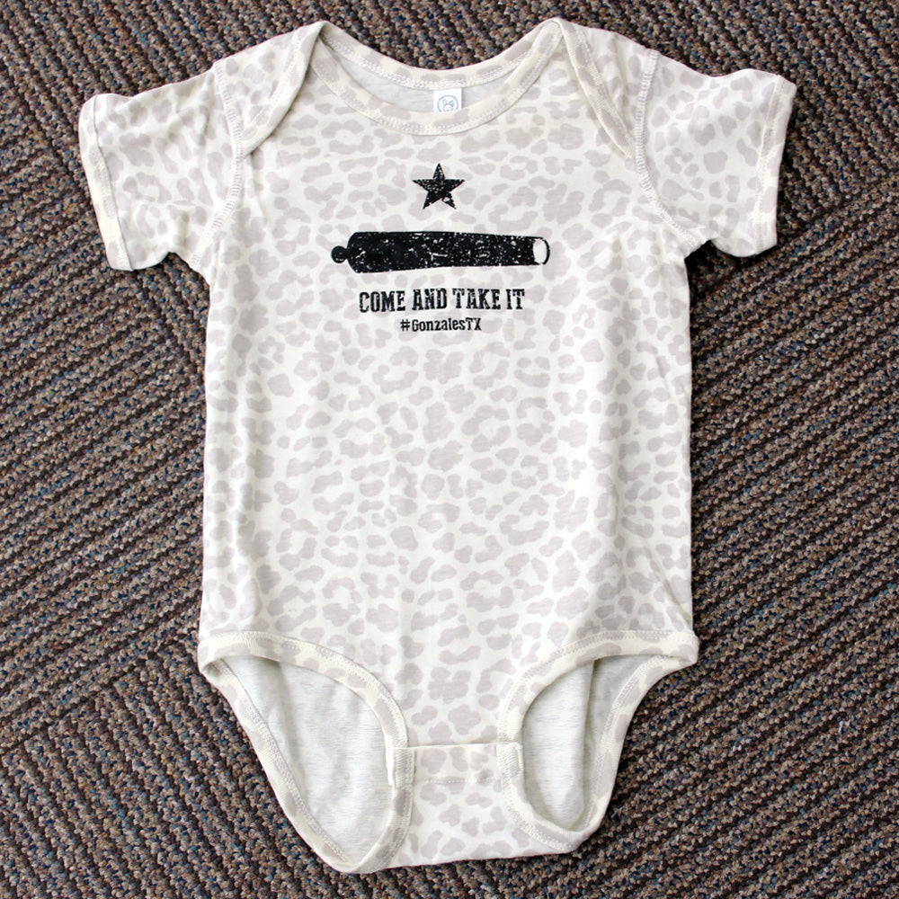 Cream Leopard Come and Take It Baby Onesie – Rabbit Skins Infant Bodysuit | Gonzales TX (Copy)