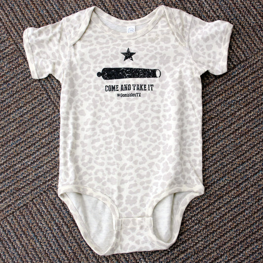 Cream Leopard Come and Take It Baby Onesie – Rabbit Skins Infant Bodysuit | Gonzales TX (Copy)