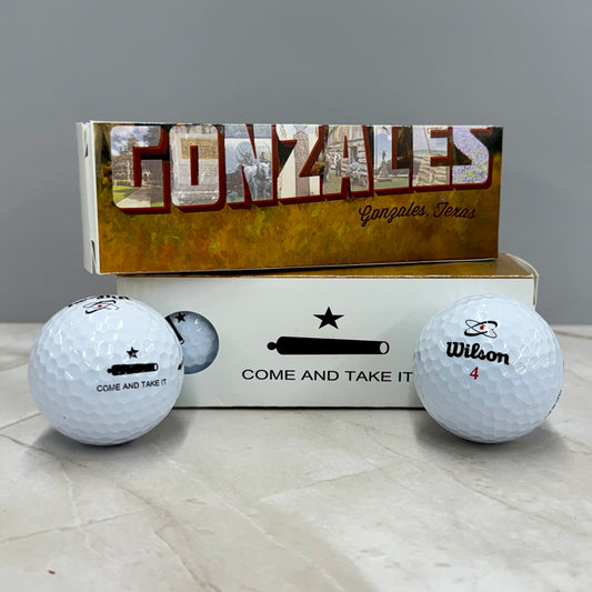 Come and Take It Golf Balls – Set of 3 Wilson Golf Balls | Gonzales TX Souvenir Gift Box