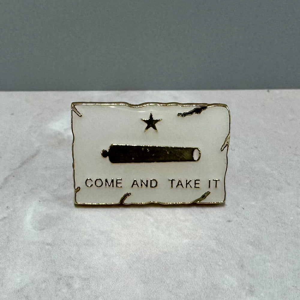 Distressed Come and Take It Flag Lapel Pin – Texas Independence Souvenir | Gonzales TX Collectible
