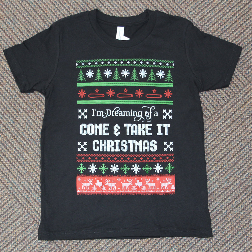 Youth Come and Take It Christmas Tee – Bella+Canvas Black