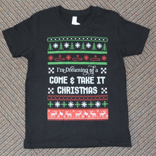 Youth Come and Take It Christmas Tee – Bella+Canvas Black